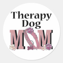 Therapy Dog MOM Round Sticker