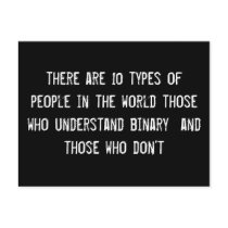 there are 10 types of people in the world those wh postcards