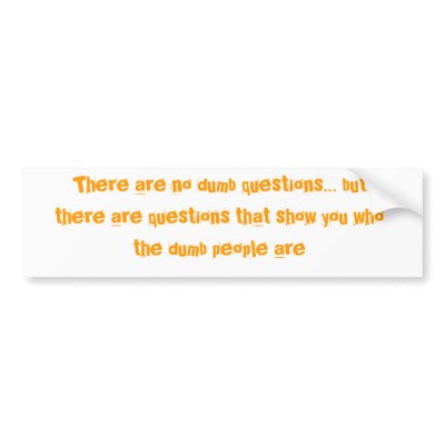 There are no dumb questions... bumper sticker by wiiildfire