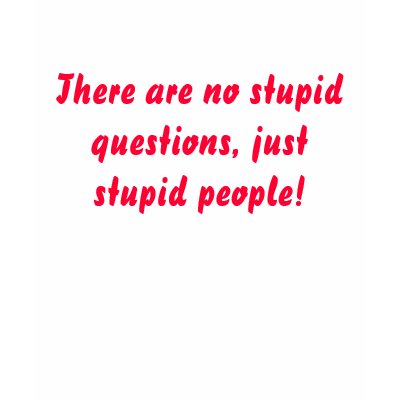 There are no stupid questions, just stupid people! tshirt by Catwing