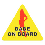 There is a babe on board triangle stickers