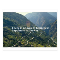 There is no way to happiness postcards