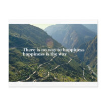 There is no way to happiness postcards