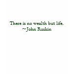There is no wealth but life. ~John Ruskin t-shirts