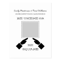 There or Square Save the Date Postcard, Gray
