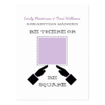 There or Square Save the Date Postcard, Lilac
