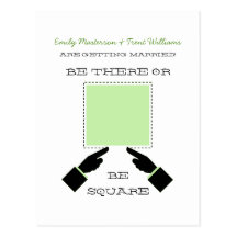 There or Square Save the Date Postcard, Sage
