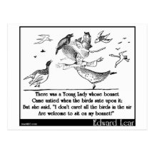 There was a Young Lady whose bonnet Postcard