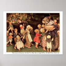 There Was An Old Woman Nursery Rhyme Print