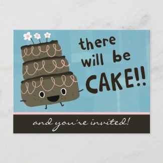There Will Be Cake! Party Invitation postcard