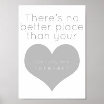 There's no better place than your heart (Gray) Print