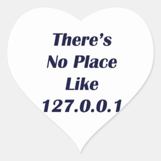 Theres No Place like 127001 Heart Stickers