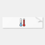 Thermometer cold hot coldly warmly bumper sticker