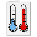 Thermometer cold hot coldly warmly greeting card