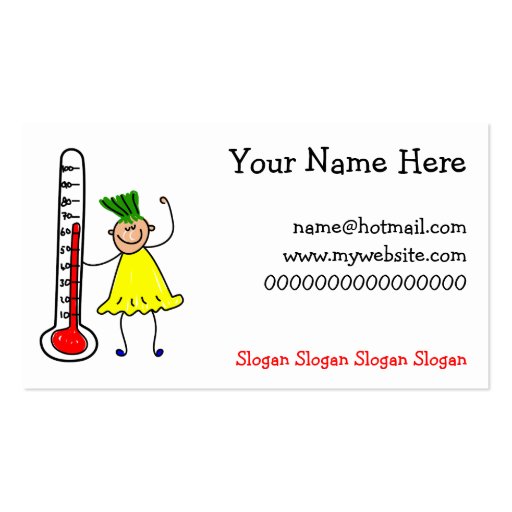 Thermometer Kid Business Card Templates