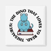 Thesaurus: A Dinosaur Who Loves to Read Books Refrigerator Magnets
