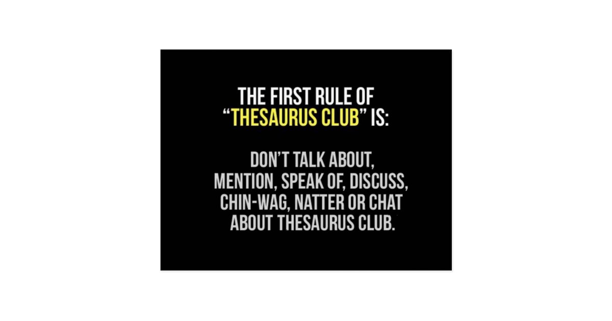 Thesaurus Club Postcard Zazzle