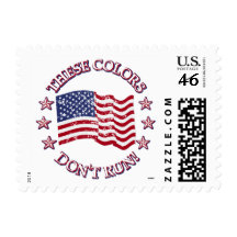 These Colors Don't Run! American Flag & Stars Stamp