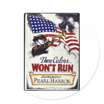 These Colors, Won't Run, Pearl Harbor Round Sticker