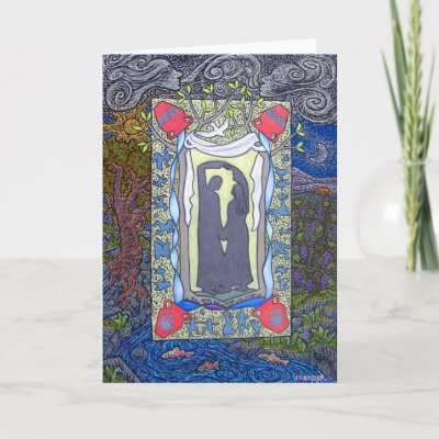 This christian wedding invitation features an image of the young bride and