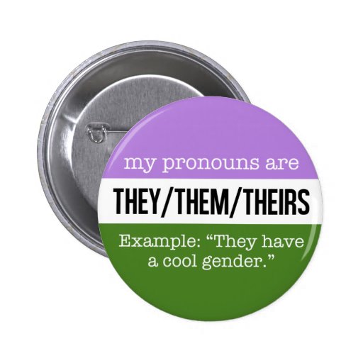 Theythem Pronouns Genderqueer Flag Pinback Button Zazzle 9920