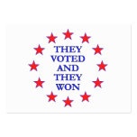 They Voted They Won Business Card Templates