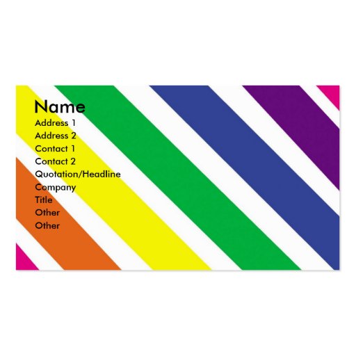 Thick Colorful Stripes Business Card Template