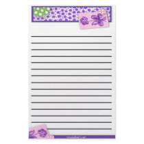 Thick Line Floral Stationery