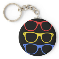 thick rimmed glasses keychain