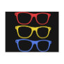 thick rimmed glasses postcard