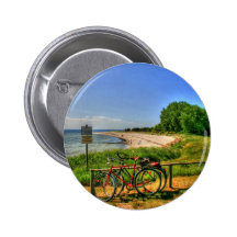 Thiessow Beach on Ruegen Island Pinback Button