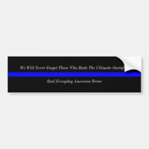 Thin Blue Line American Heros Bumper Stickers