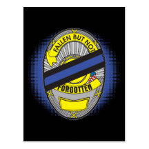 Thin Blue Line Badge Post Card