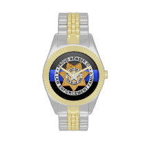 Thin Blue Line Badge Wrist Watches at Zazzle