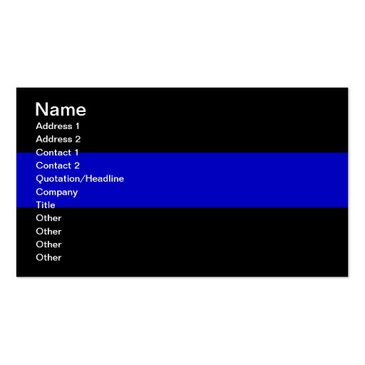 Thin Blue Line Business Card Templates (front side)