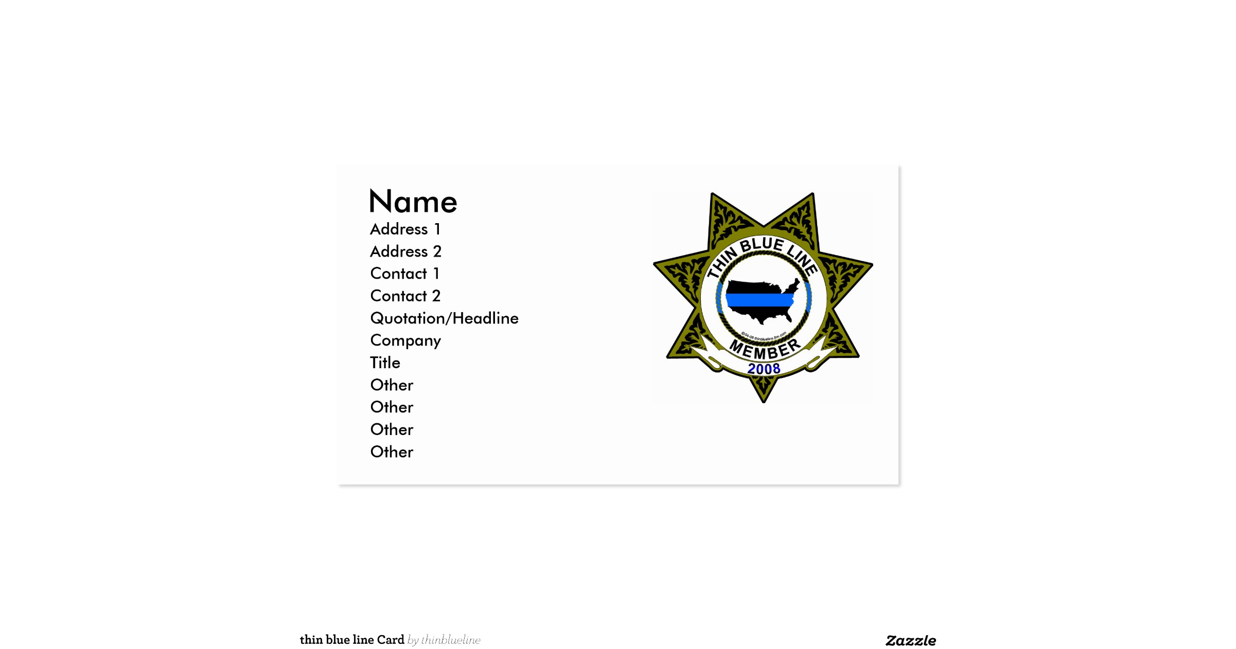 Thin Blue Line Card Double Sided Standard Business Cards Pack Of 100 thin-blue-line-card-double-sided-standard-business-cards-pack-of-100