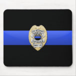 Thin Blue Line Flag & Gold Badge Mouse Pad