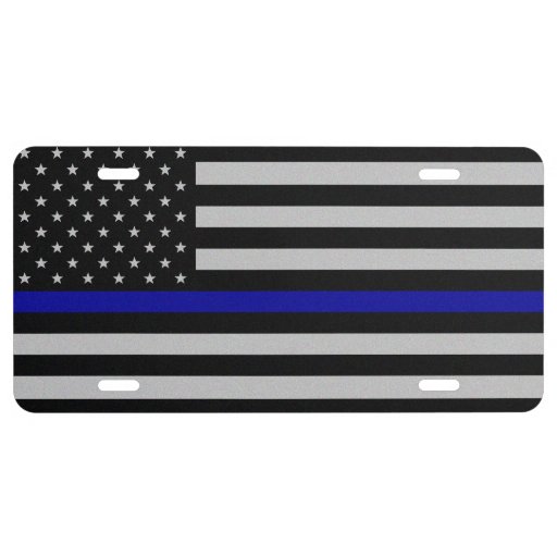 Thin Blue Line Flag License Plate Zazzle