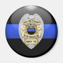 Thin Blue Line & Lest We Forget Badge Magnets