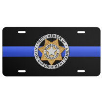 Thin Blue Line Proud Family Badge License Plate at Zazzle