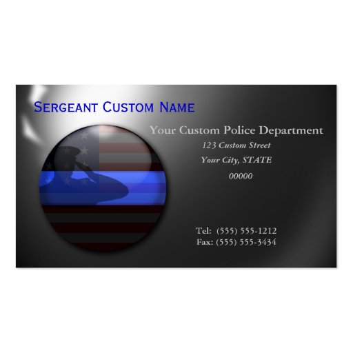 Thin Blue Line - Saluting Balls of Steel Business Card Template (front side)