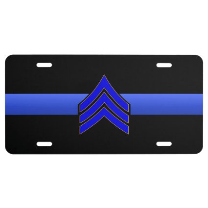 Thin Blue Line - Sergeant Stripes License Plate