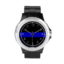 Thin Blue Line Wristwatch at Zazzle