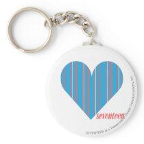 Thin Stripes Aqua 3 keychains