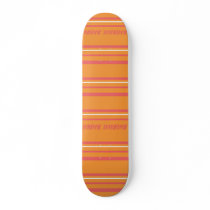 Thin Stripes Orange Skateboard Deck