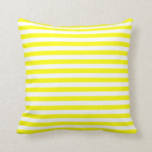 Thin Stripes - White and Yellow Throw Pillow Zazzle