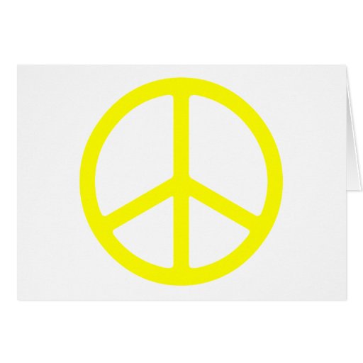 Thin Yellow Peace Sign Blank Art Greeting Card | Zazzle