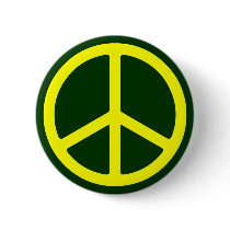 Thin Yellow Peace Sign Pinback