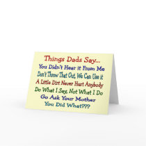 Things Dads Say--Father's Day Gifts Card