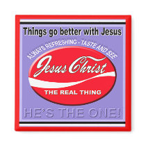 Things Go Better With Jesus Magnet by Exhortations Things Go Better With Jesus Magnet